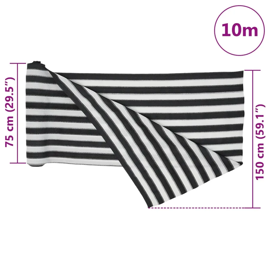 Filet brise-vue anthracite et blanc 1,5x10 m PEHD 75 g/m² - 8