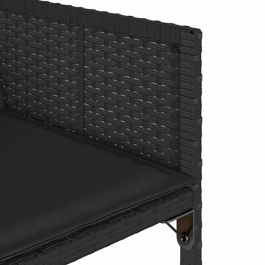 Ensemble à manger de jardin 9pcs coussins noir résine tressée - 5