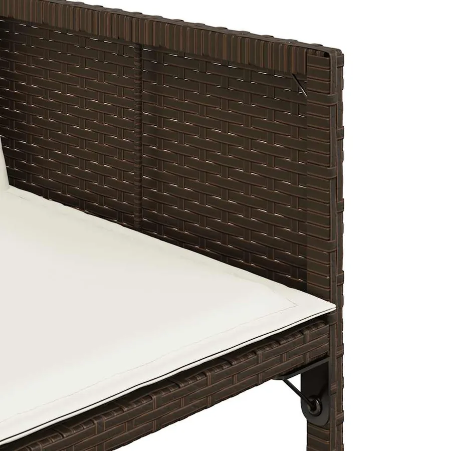 Ensemble à manger de jardin avec coussins 15 pcs marron rotin - 6