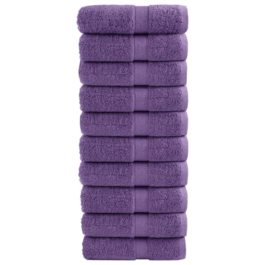 Serviettes de toilette Premium SOLUND 10 pièces Violet 30 x 30 cm 600 g/m²