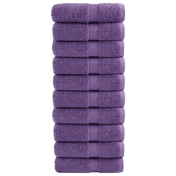 Serviettes de toilette Premium SOLUND 10 pièces Violet 30 x 30 cm 600 g/m²