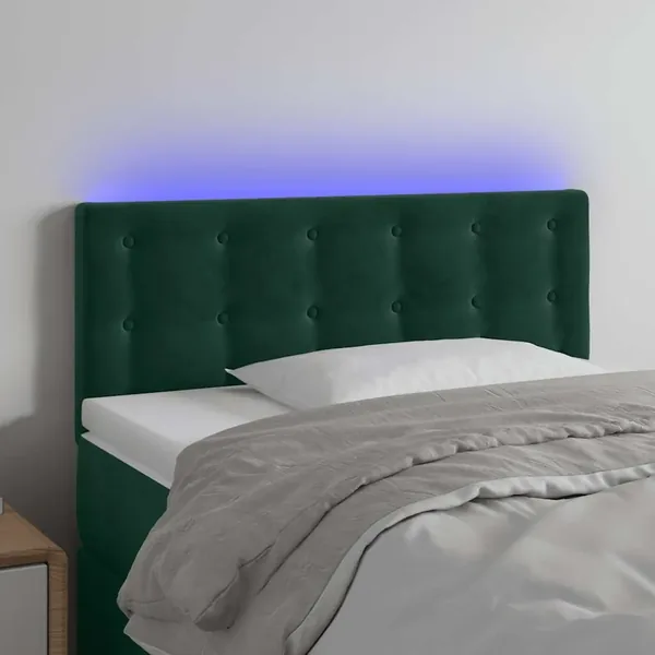 Tête de lit à LED Vert foncé 80x5x78/88 cm Velours