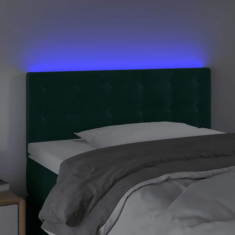 Tête de lit à LED Vert foncé 80x5x78/88 cm Velours - 3