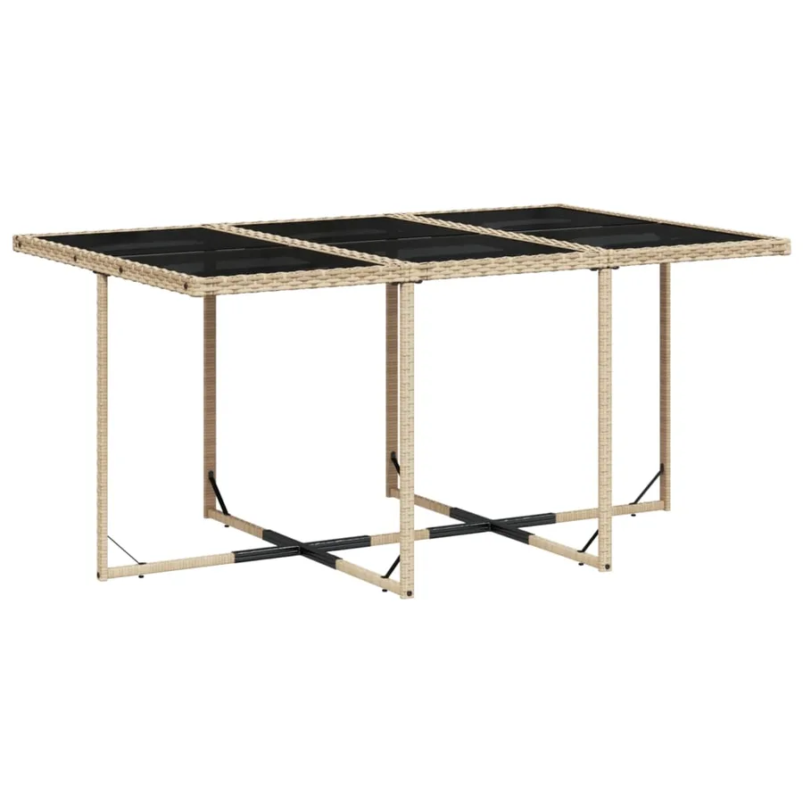 Ensemble à manger de jardin et coussins 11 pcs beige poly rotin - 4