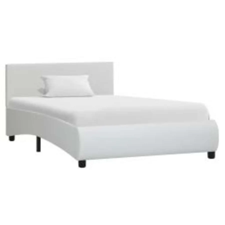 Cadre de lit avec LED sans matelas blanc 100x200 cm - 2