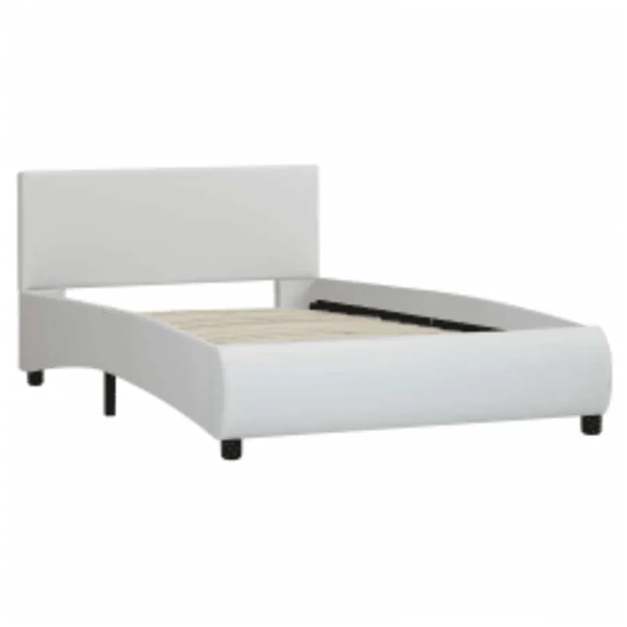 Cadre de lit avec LED sans matelas blanc 100x200 cm - 3