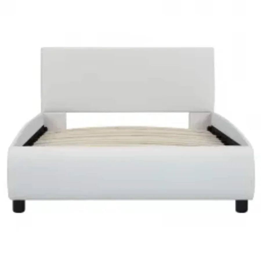 Cadre de lit avec LED sans matelas blanc 100x200 cm - 4