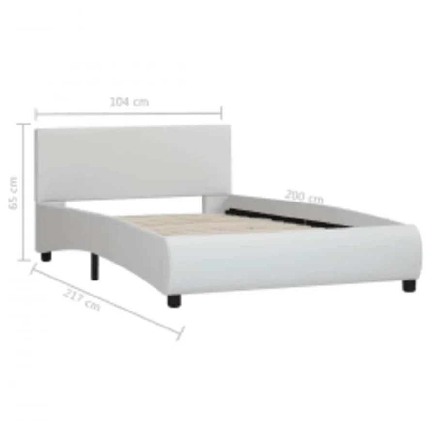 Cadre de lit avec LED sans matelas blanc 100x200 cm - 9