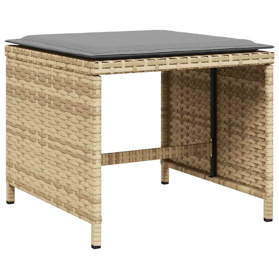 Ensemble à manger de jardin et coussins 17 pcs mélange beige - 3