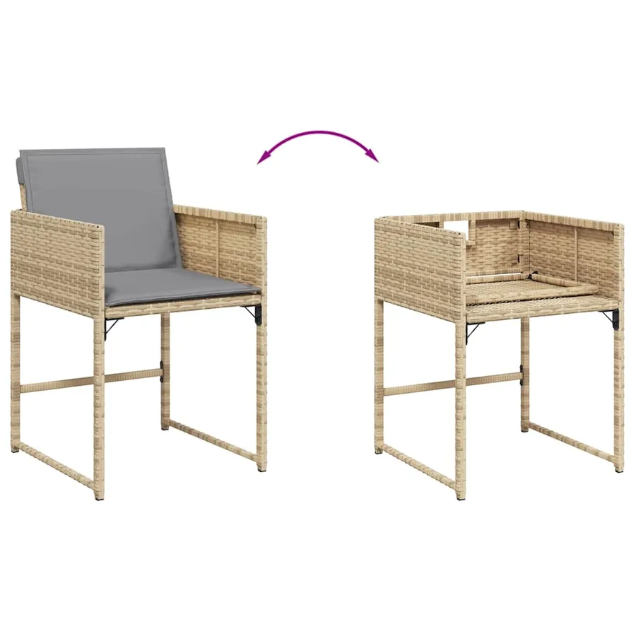 Ensemble à manger de jardin et coussins 9 pcs mélange beige - 10