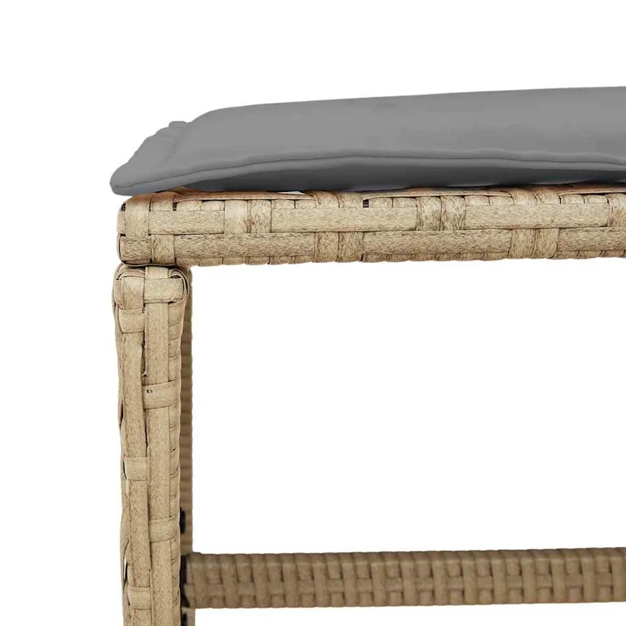 Ensemble à manger de jardin et coussins 9 pcs mélange beige - 7