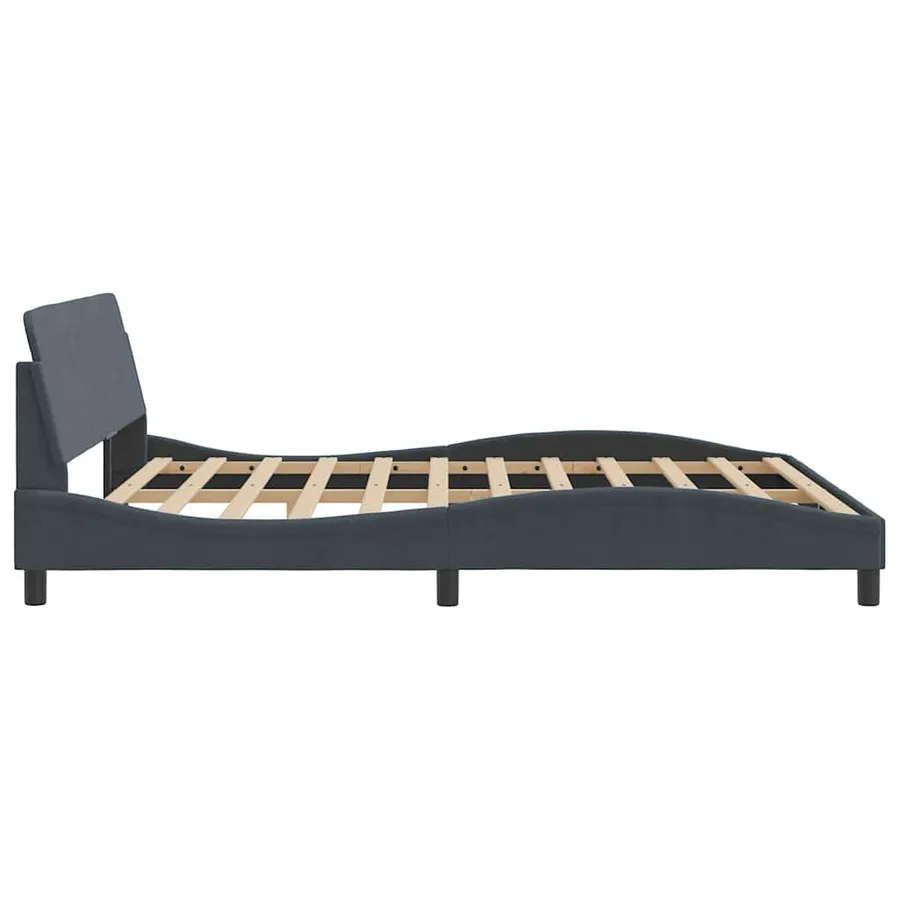 Cadre de lit Dover Gris foncé 180x200 cm velours - 5