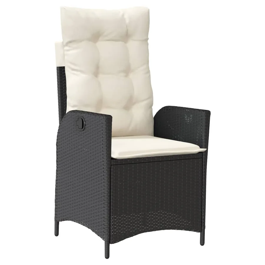Ensemble à manger de jardin avec coussins 3 pcs Noir - 3