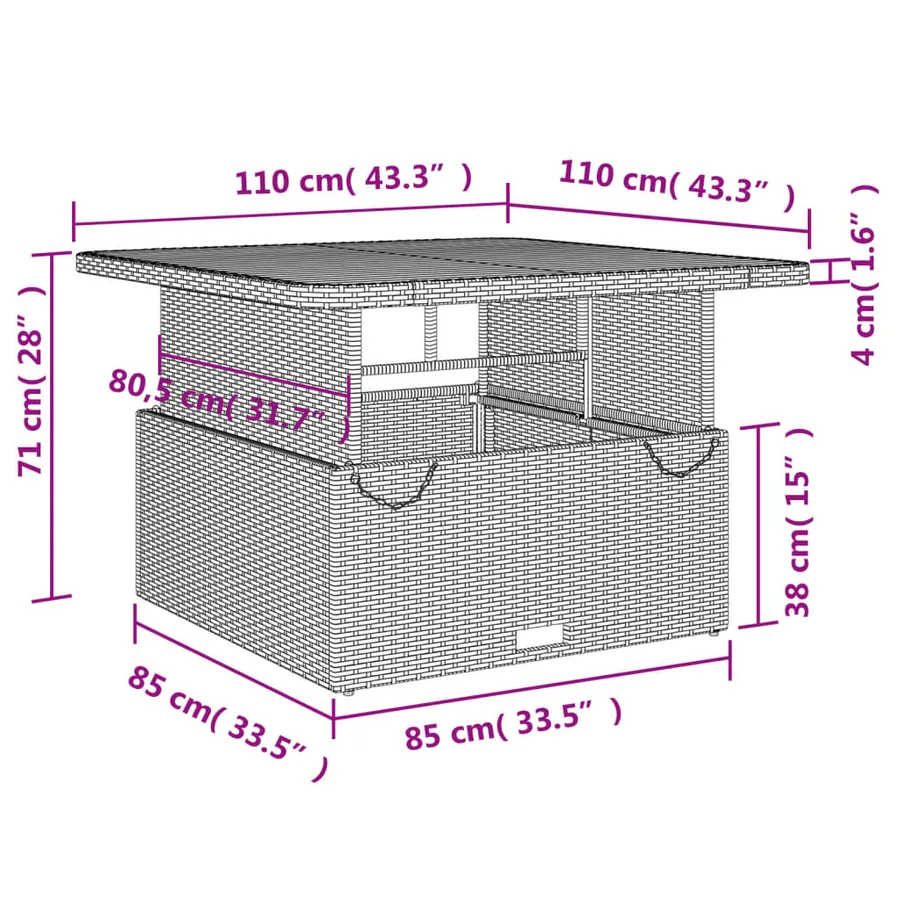 Ensemble à manger de jardin 4 pcs avec coussins noir - 10