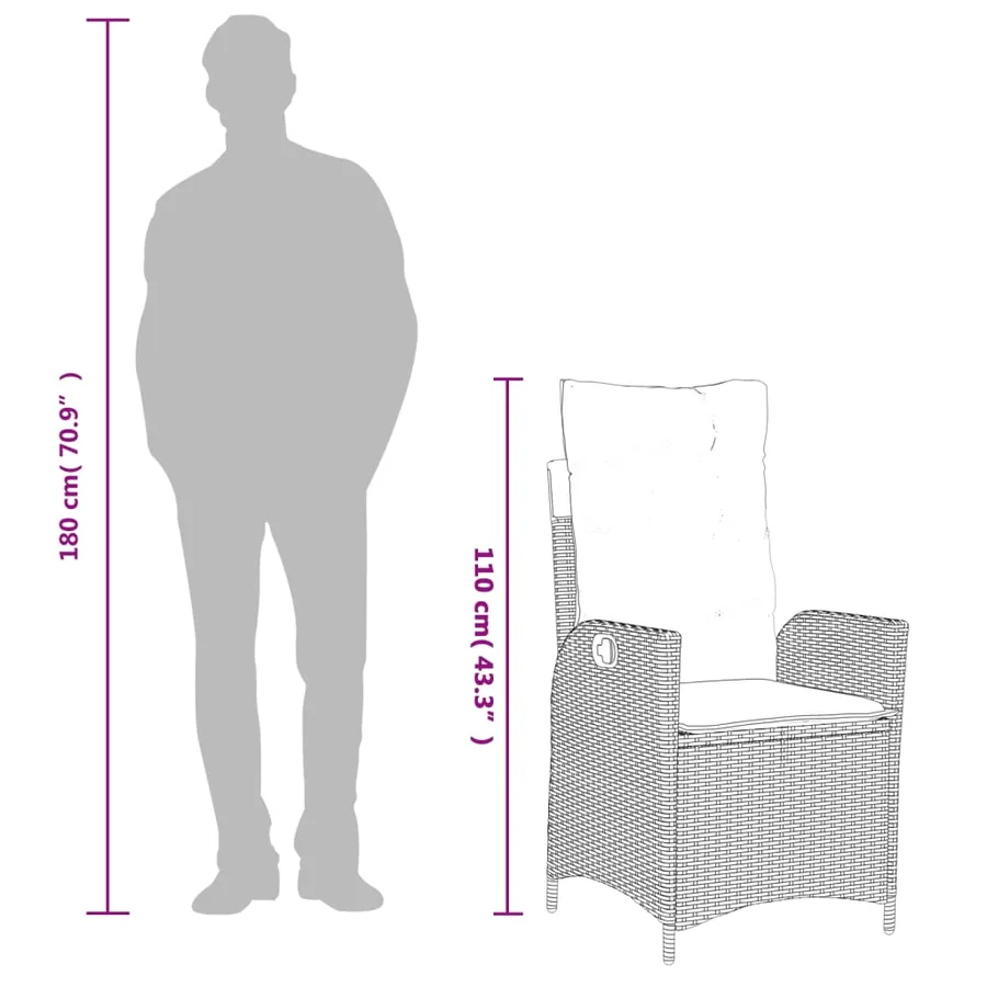 Ensemble à manger de jardin 4 pcs avec coussins noir - 14