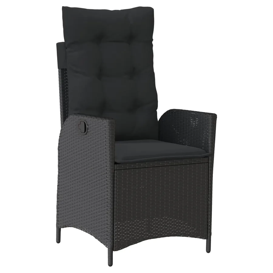 Ensemble à manger de jardin 4 pcs avec coussins noir - 5
