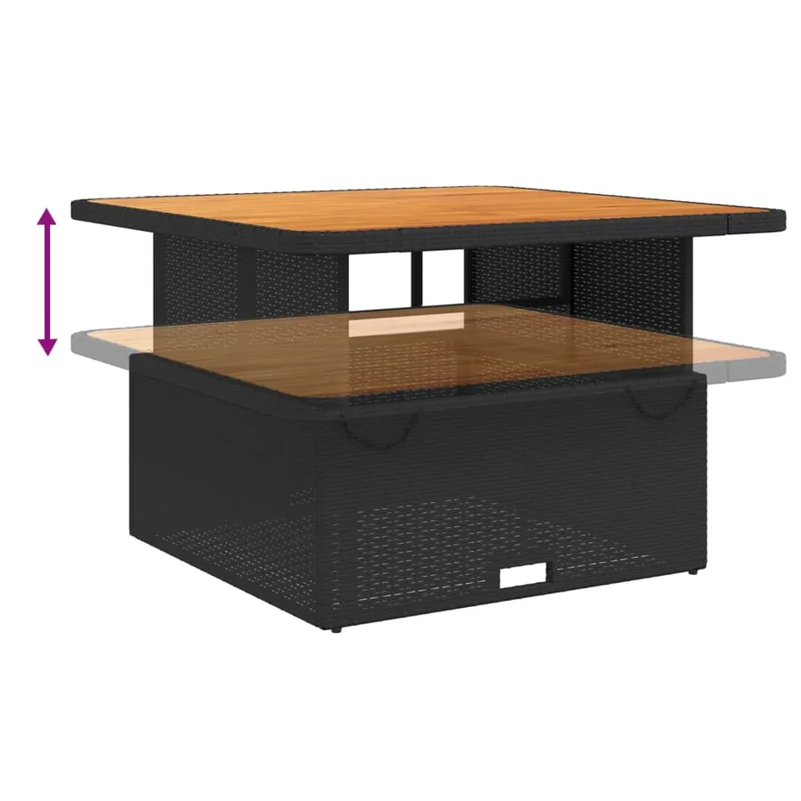 Ensemble à manger de jardin 4 pcs avec coussins noir - 6
