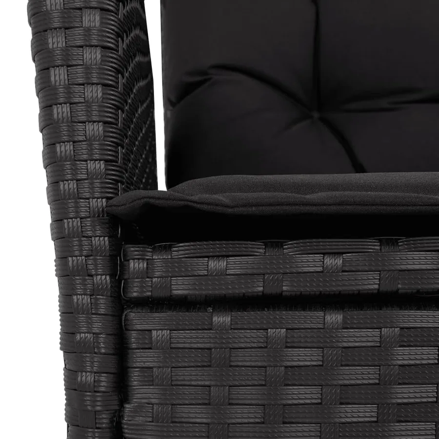 Ensemble à manger de jardin 4 pcs avec coussins noir - 8