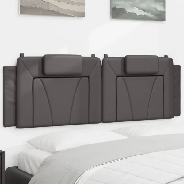 Coussin de tête de lit Viana gris 160 cm similicuir