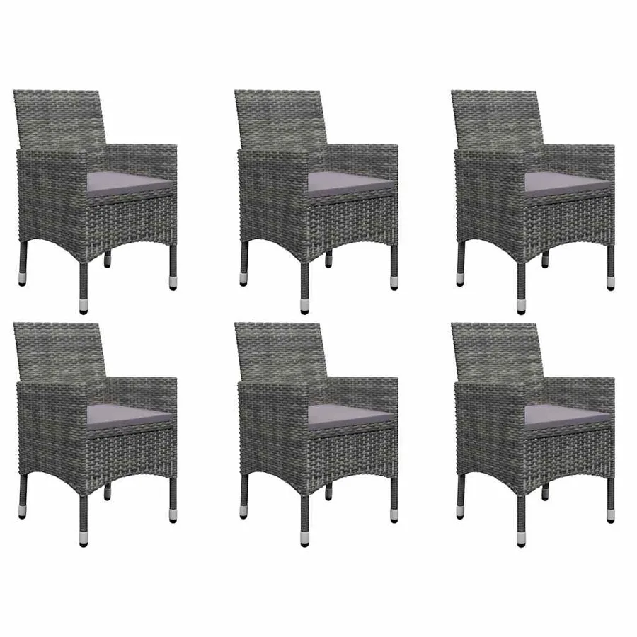 Ensemble à manger de jardin 9 pcs Gris - 7