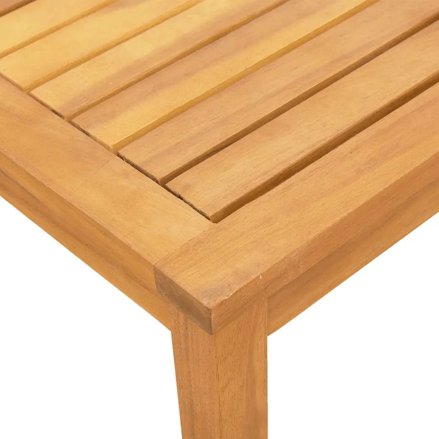 Chaise longue et table gris bois d'acacia solide et textilène - 9