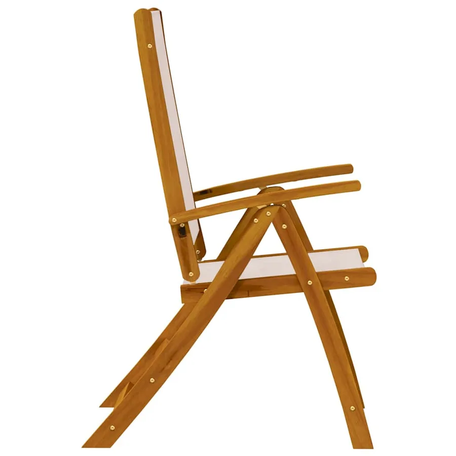 Chaises pliables de jardin lot de 8 bois d'acacia et textilène - 6