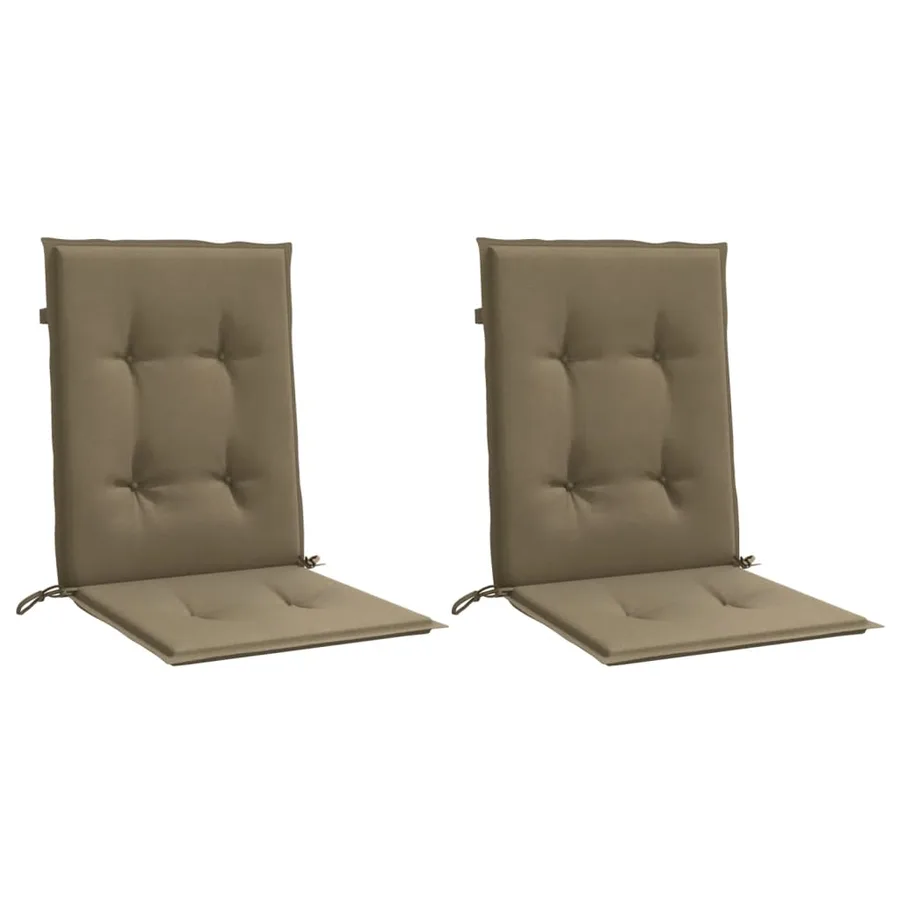Coussins de chaise à dossier bas lot de 2 taupe mélangé tissu - 4