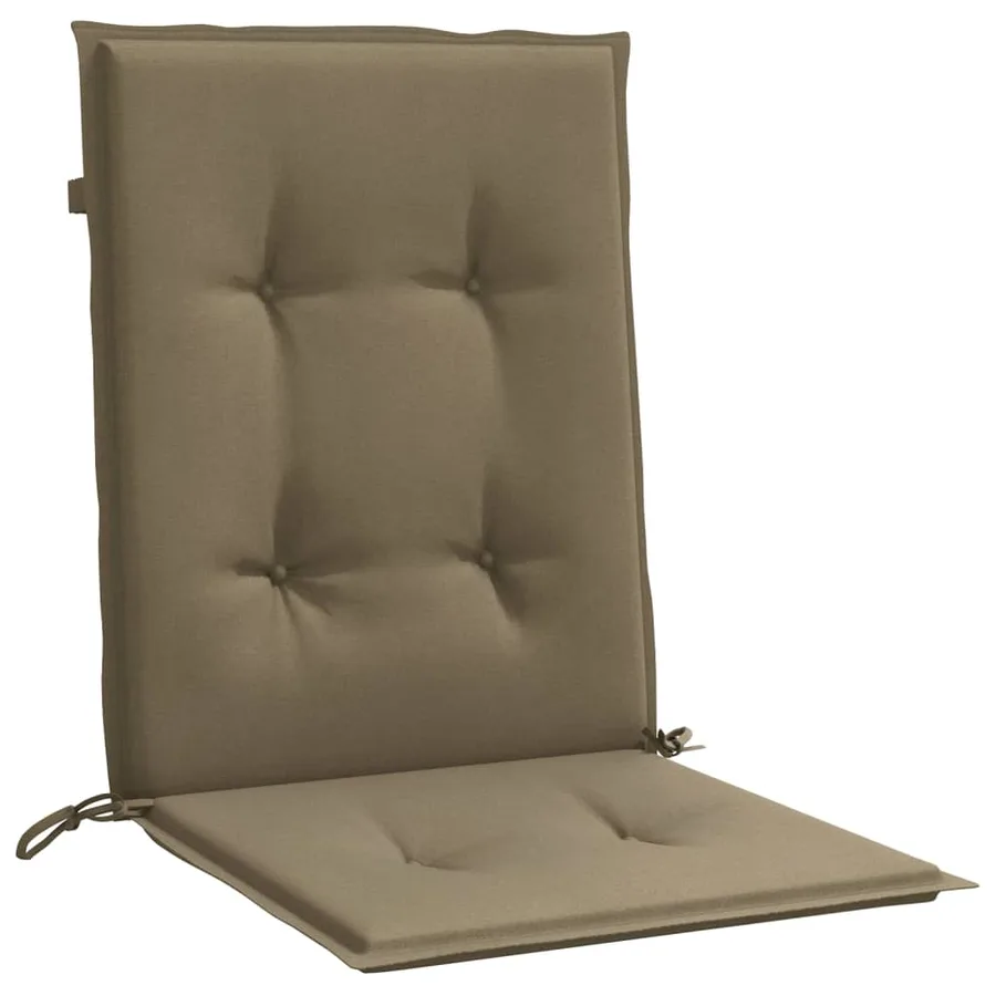 Coussins de chaise à dossier bas lot de 2 taupe mélangé tissu - 5