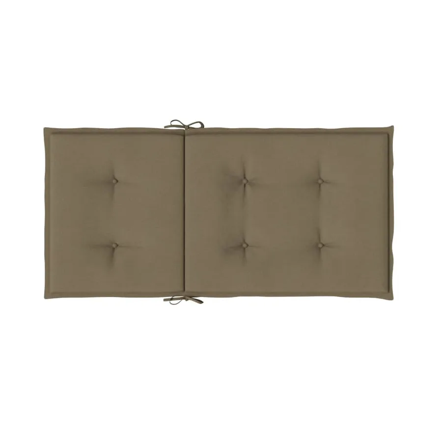 Coussins de chaise à dossier bas lot de 2 taupe mélangé tissu - 7