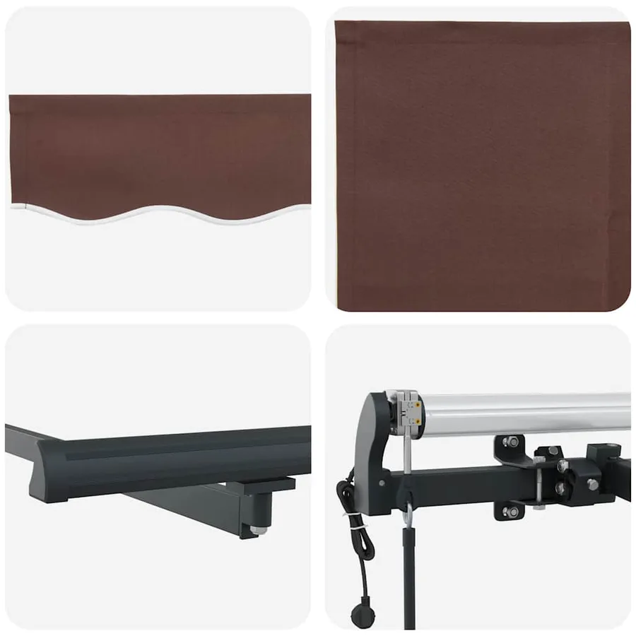 Auvent rétractable automatique marron 450x300 cm - 10