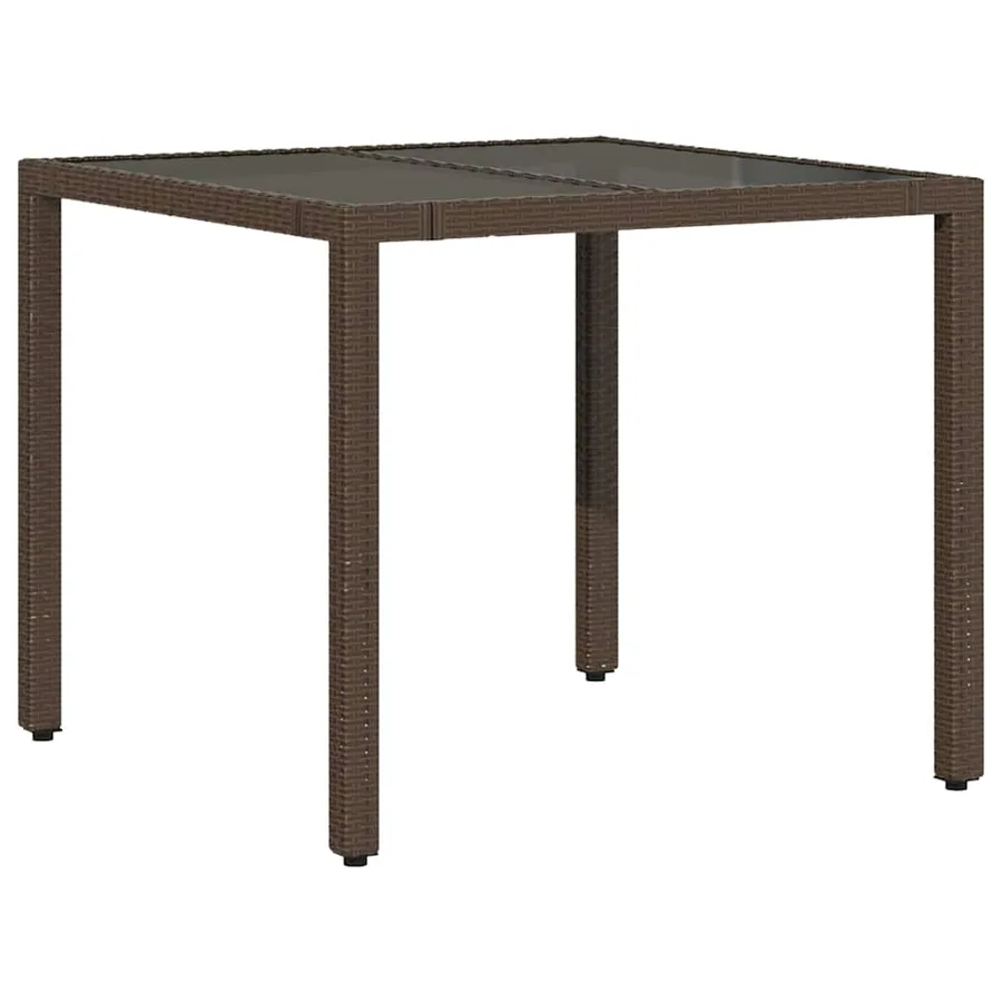 Ensemble de bistro de jardin 5 pcs coussins marron poly rotin - 4