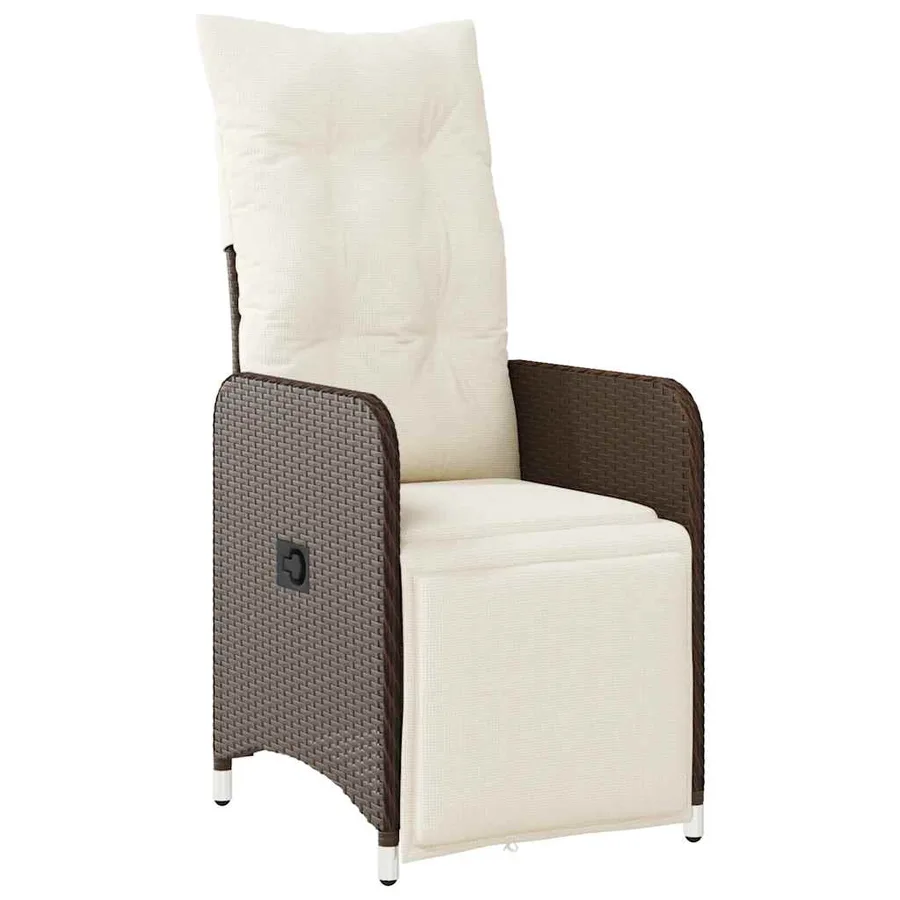 Ensemble de bistro de jardin 9 pcs coussins marron poly rotin - 5