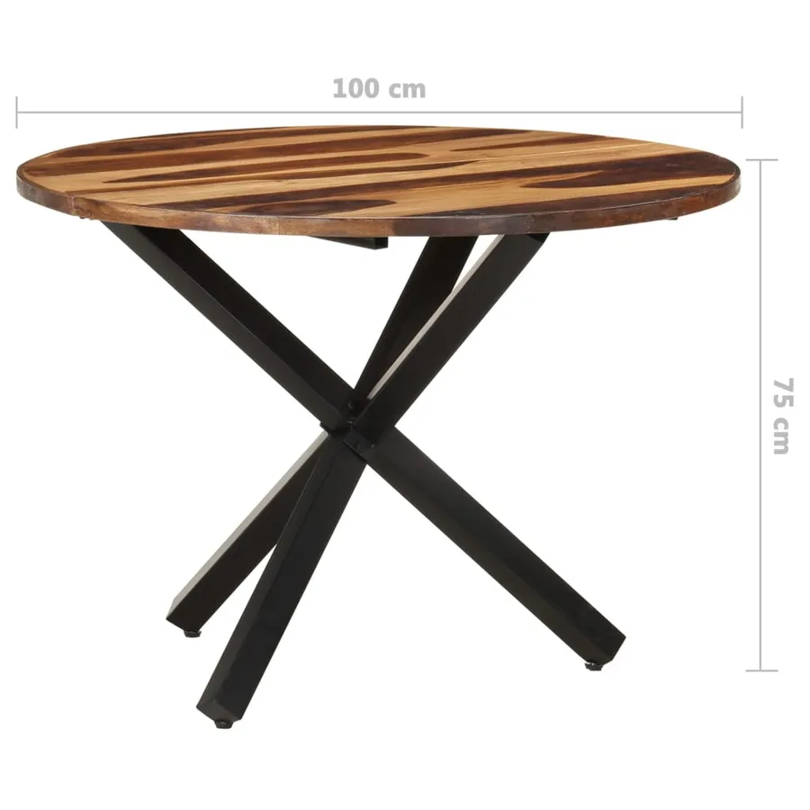 Table de salle à manger 100x100x75 cm Bois d'acacia - 6