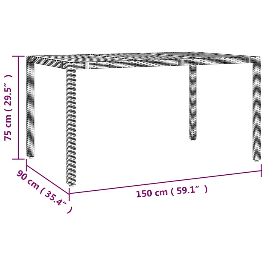Ensemble de bistro de jardin 7 pcs coussins gris poly rotin - 9