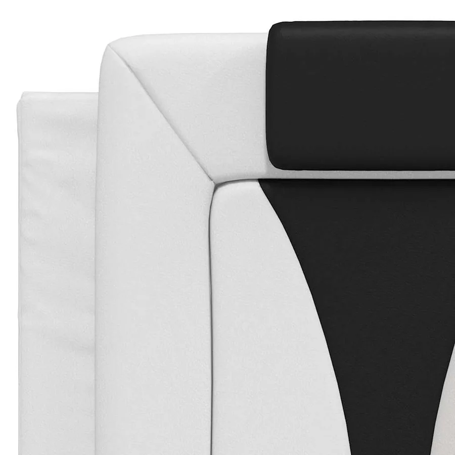 Cadre de lit Viana sans matelas blanc et noir 140x200 cm similicuir - 9