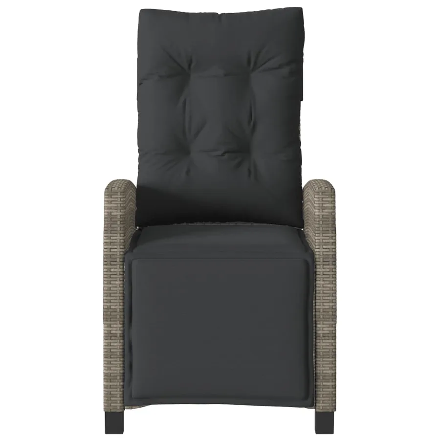 Ensemble de bistro 3 pcs avec coussins gris résine tressée - 5