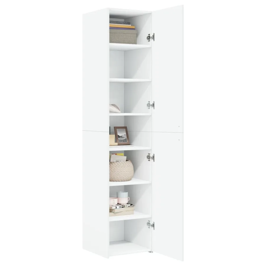 Buffet haut blanc 40x42,5x185 cm bois d'ingénierie - 7
