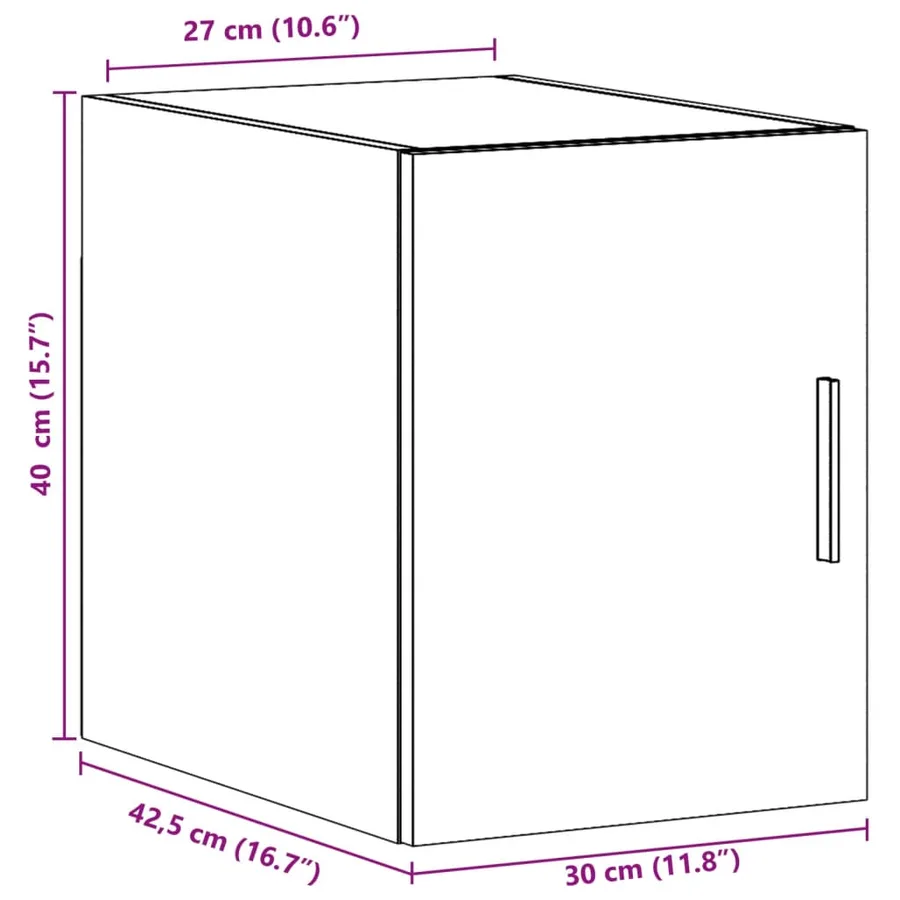 Armoire murale blanc 30x42,5x40 cm bois d'ingénierie - 12