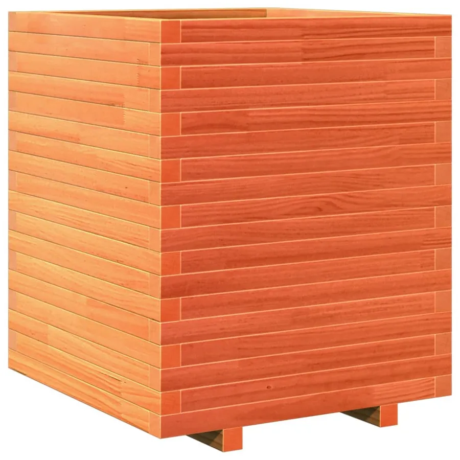 Jardinière cire marron 60x60x72 cm bois de pin massif - 2