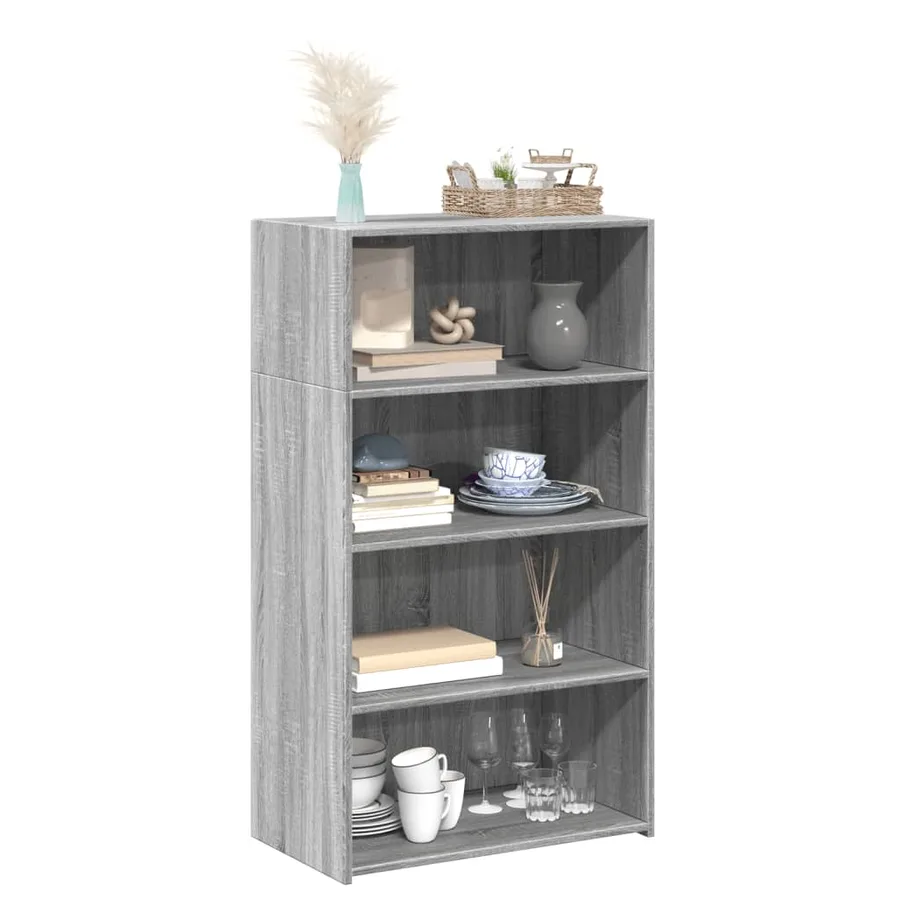 Buffet haut sonoma gris 70x41x124 cm bois d'ingénierie - 3