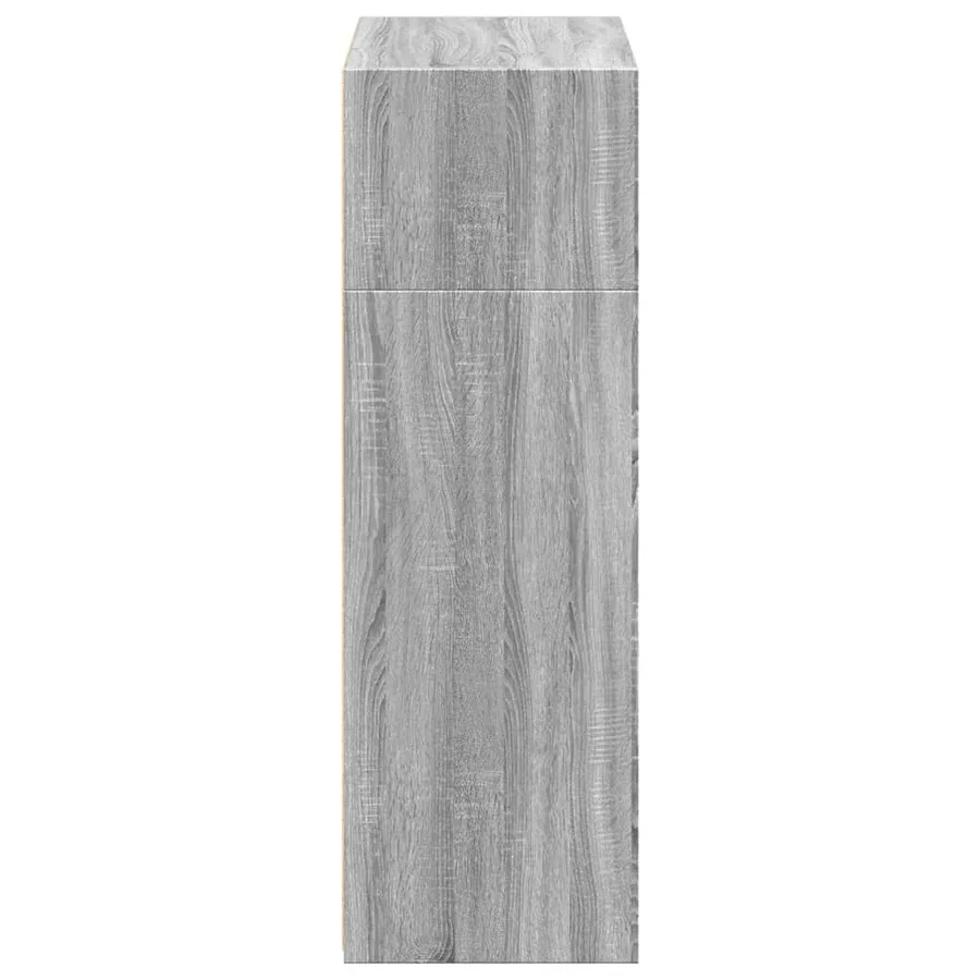 Buffet haut sonoma gris 70x41x124 cm bois d'ingénierie - 5