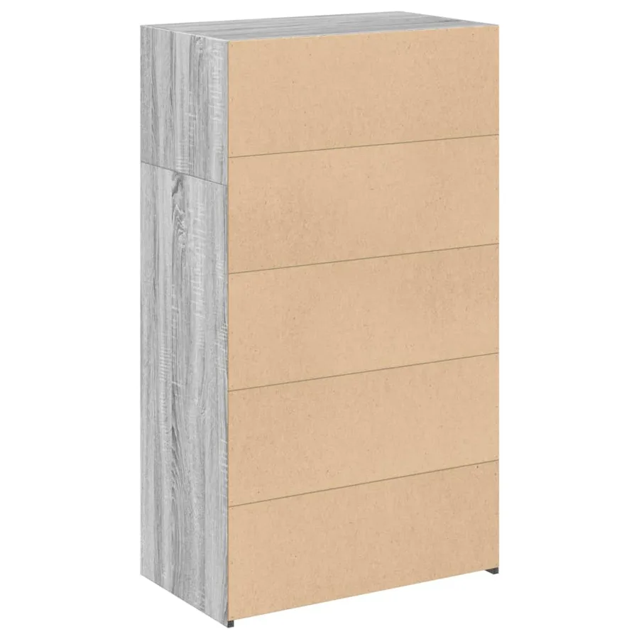 Buffet haut sonoma gris 70x41x124 cm bois d'ingénierie - 6