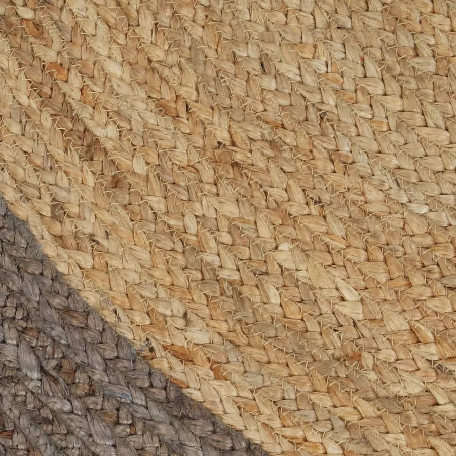 Tapis fait à la main Jute avec bord gris 240 cm - 4