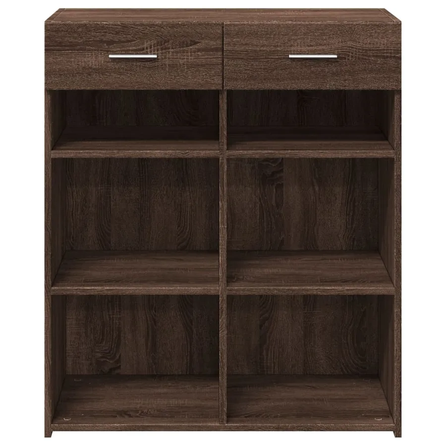 Buffet chêne marron 80x42,5x93 cm bois d'ingénierie - 4