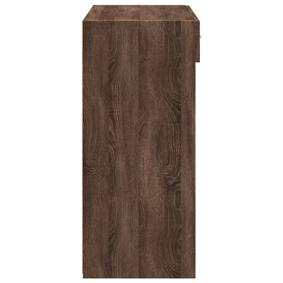 Buffet chêne marron 80x42,5x93 cm bois d'ingénierie - 5