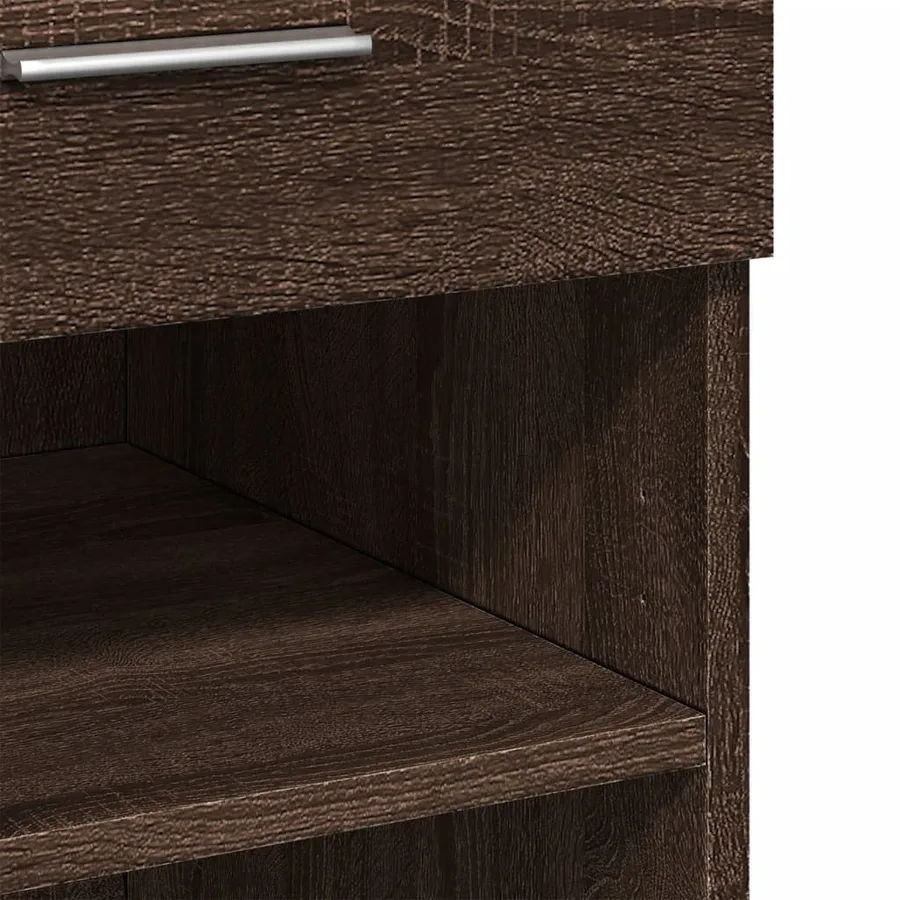 Buffet chêne marron 80x42,5x93 cm bois d'ingénierie - 8