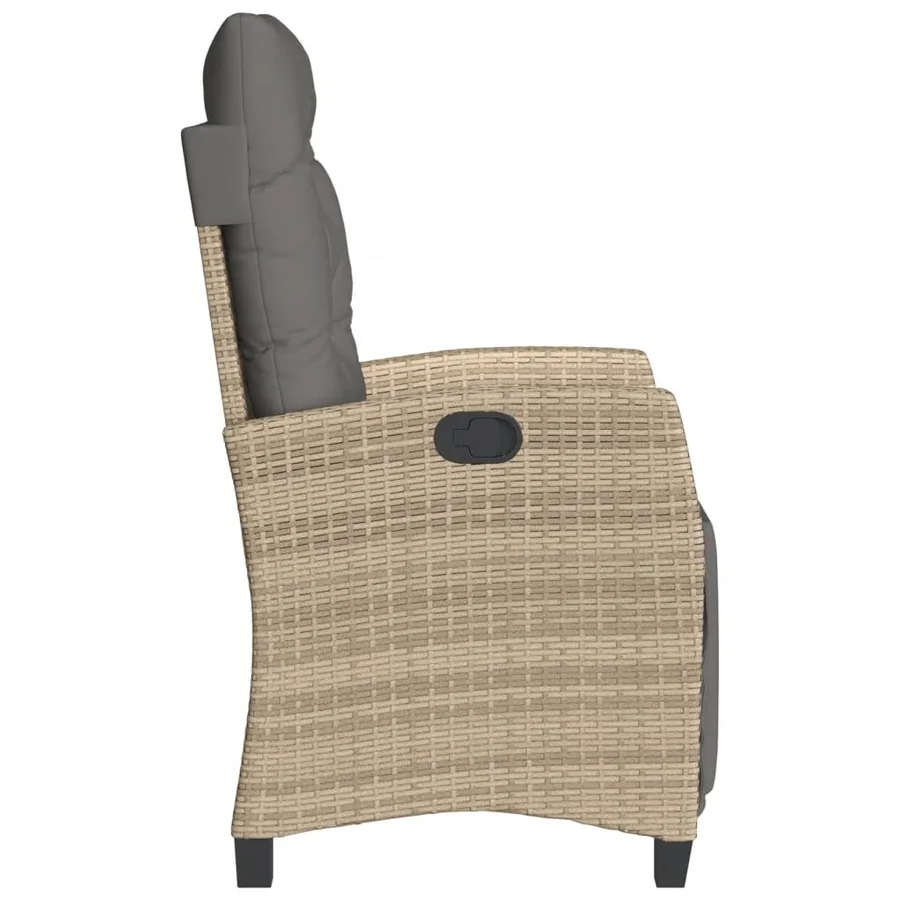 Ensemble de bistro 3 pcs coussins mélange beige résine tressée - 6