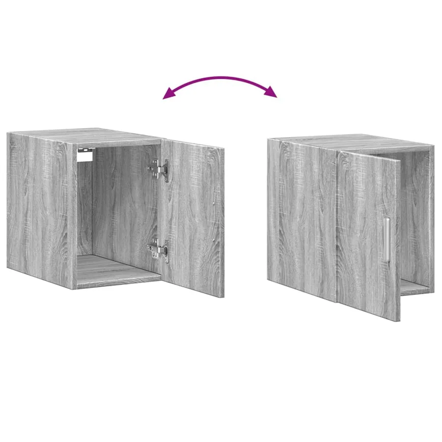 Armoire murale sonoma gris 30x42,5x40 cm bois d'ingénierie - 7