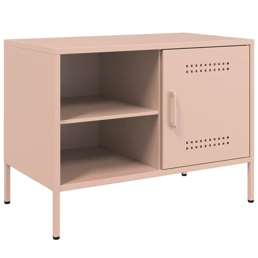 Meuble TV rose 68x39x50,5 cm acier - 2