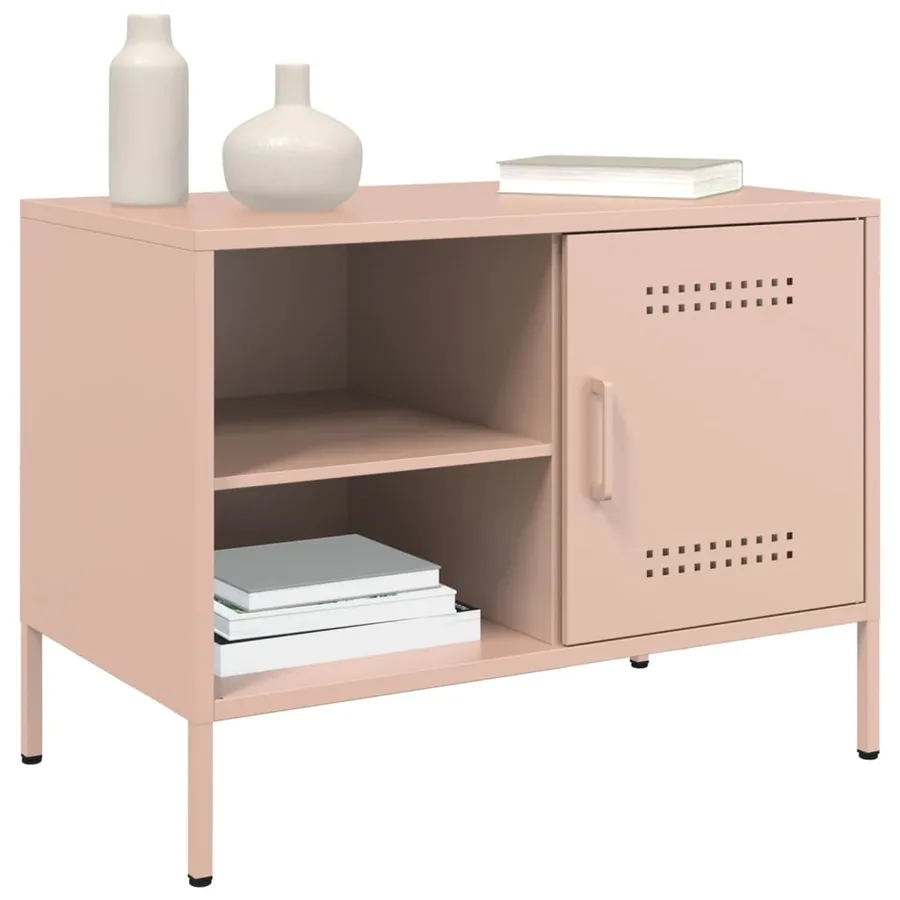 Meuble TV rose 68x39x50,5 cm acier - 4